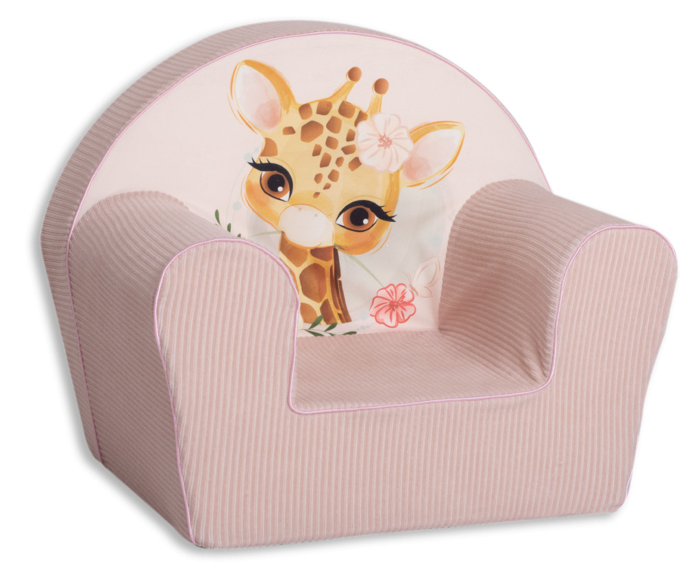 Detské kreslo Mama Kiddies Premium - Ružová žirafa